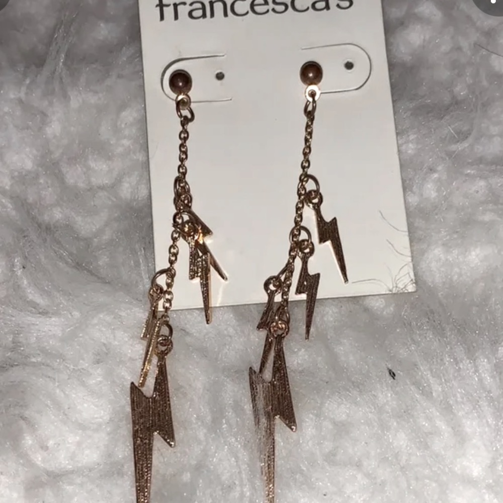 gold lightning bolt earrings